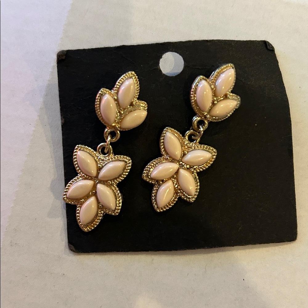 Ivory Floral Cascading Earrings